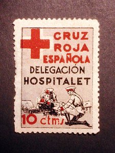 Briefmarke zur Erinnerung an das Spanische Rote Kreuz (die Krankenhausdelegation)