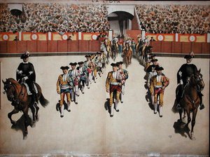 Der Einzug der Toreros mit ihrer Quadrille in die Arena, ca. 1885