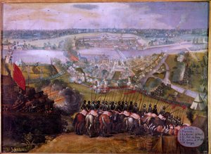 Die Belagerung von Maestrich durch die Spanier im Jahr 1579. Gravur des 17. Jahrhunderts. B.N. Paris von Spanish School