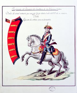 Uniform der Freiwilligen des Kavallerieregiments von Havanna, 1763 von Spanish School
