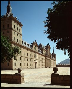 Ansicht der Hauptfassade des Königlichen Sitzes von Spanish School