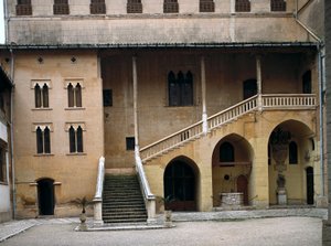 Ansicht des Herzogspalastes des Generals der Jesuiten Francois Borgia (San Francisco de Borja), Herzog von Gandia (1510-1572). Gandia, Spanien (Foto) von Spanish School
