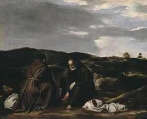 Zwei Mönche in einer Landschaft, ca. 1645