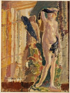 Eine Porzellanfigur vor einem Spiegel, 1910
