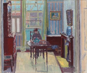 Innenansicht eines Zimmers in der Cambrian Road 6, Richmond, 1914