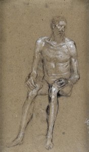 Studie eines sitzenden Mannes (Zeichnung) von Stanislas Torrents y de Amat