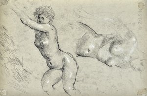 Studie von Frauen (Zeichnung) von Stanislas Torrents y de Amat
