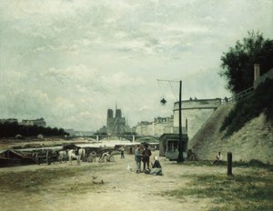 Der Quai de Louviers an der Pont Sully, ca. 1875 von Stanislas Victor Edouard Lepine