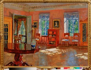 Innenraum der Bibliothek in einem Herrenhaus