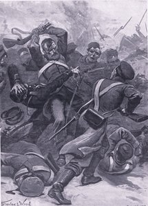 Inkerman: Das 55. (2. Border) Regiment stürmt die Russen, Illustration aus British Battles on Land and Sea, 1915