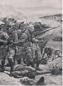 Das Quadrat bei ABU-Kru, 19. Januar 1885, Illustration aus Britische Schlachten zu Land und zu Wasser, 1915
