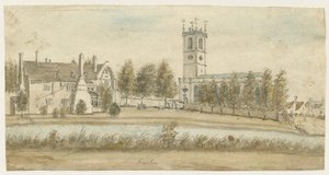 Burton-upon-Trent Abbey: Aquarell, undatiert [ca. 1795] von Stebbing Shaw