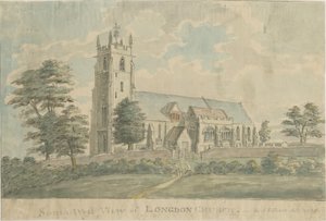 Longdon Kirche: Aquarell, 1795/6 von Stebbing Shaw