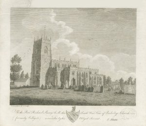 Penkridge Kirche: Gravur, undatiert [spätes 18. Jh.] von Stebbing Shaw