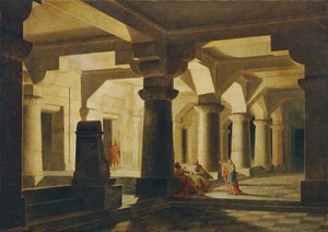 Tempelraum bei Nacht (Josef im Kerker, die Träume auslegend)