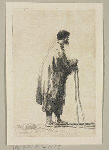 Bettler im Profil nach rechts von Stefan Juliusz Norblin de la Gourdaine