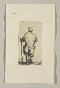 Stehender Mann in weißem Tuch von Stefan Juliusz Norblin de la Gourdaine