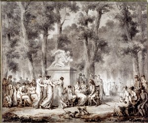 Ansicht der Tuilerien-Terrasse im Jahr 1807 von Stefan Juliusz Norblin de la Gourdaine
