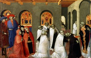 Das Wunder des Heiligen Sakraments, aus der Predella des Altars der Heiligen Eucharistie, 1423 von Stefano Sassetta