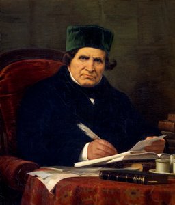 Porträt von Giovan Battista Niccolini, italienischer Dramatiker und Patriot von Stefano Ussi (1822-1901), Öl auf Leinwand, 68x74 cm