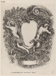 Kartusche mit Apollo und Pan, 1647 von Stefano della Bella