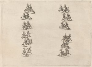 Kavaliere kämpfen in zwei Kolonnen, 1652 von Stefano della Bella
