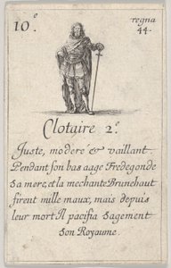 Clotaire II. Juste, moderé..., aus dem Spiel der Könige von Frankreich von Stefano della Bella