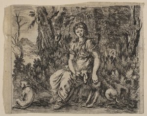 Diana, aus Spiel der Mythologie Jeu de la Mythologie, 1644 von Stefano della Bella