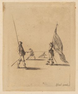 Fahnenträger und drei Pikeniere von Stefano della Bella