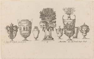 Fantastische Vasen, wahrscheinlich 1646 von Stefano della Bella