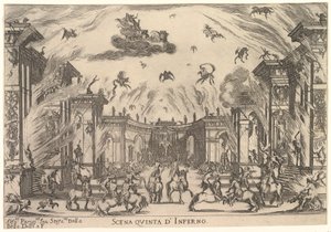 Fünfte Szene, das Inferno, aus „Le nozze degli Dei“ von Stefano della Bella