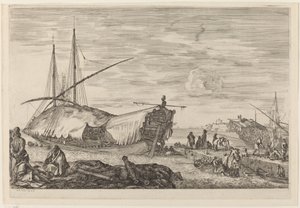 Galeere mit Segeldeck von Stefano della Bella