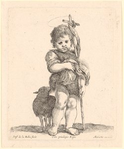 Johannes der Täufer als Knabe, sein Kleid raffend von Stefano della Bella