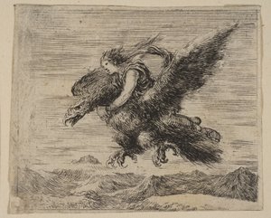 Jupiter und Ganymed, aus Spiel der Mythologie, 1644 von Stefano della Bella