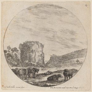 Landschaft mit antiken Ruinen von Stefano della Bella