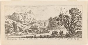 Landschaft mit Wasserfall von Stefano della Bella