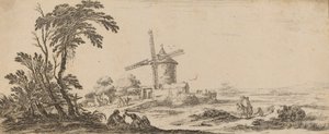 Landschaft mit Windmühle