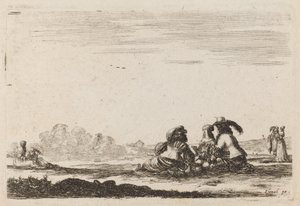 Herren und Damen im Gespräch, 1642 von Stefano della Bella