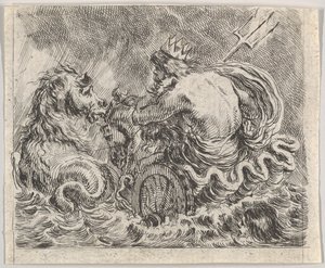 Neptun, aus Spiel der Mythologie Jeu de la Mythologie, 1644 von Stefano della Bella