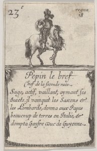 Pepin der Kurze Chef der zweiten Rasse..., aus Spiel der Könige von Frankreich Jeu des Ro..., 1644
