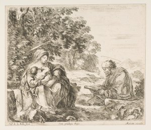 Ruhe auf der Flucht nach Ägypten, ca. 1649 von Stefano della Bella