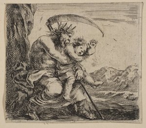 Saturn, aus dem Spiel der Mythologie Jeu de la Mythologie von Stefano della Bella