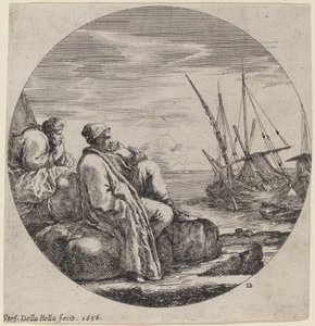 Hafen mit zwei türkischen Kaufleuten