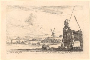 Soldat, an eine Lafette gelehnt, Blatt 5 der Folge "Verschiedene Militär-Capricci" von Stefano della Bella