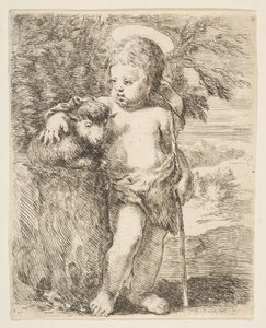 Der kleine Heilige Johannes der Täufer mit seinem Lamm von Stefano della Bella