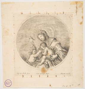 Die Jungfrau und das Kind mit dem heiligen Johannes, eine runde Komposition, ca. 1641