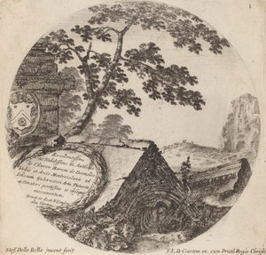 Titelblatt für Paysages et ruines de Rome, 1646 von Stefano della Bella