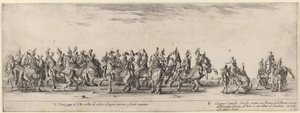 Zwanzig Pagen und fünf türkische Pferde, 1633 von Stefano della Bella