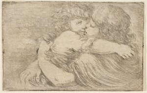 Zwei Kinder umarmen sich, um 1662 von Stefano della Bella