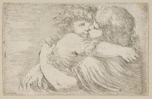 Zwei Kinder umarmen sich, ca. 1662 von Stefano della Bella